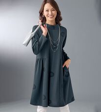 BELLUNA（ベルーナ）の「ストライプ柄切替デザインチュニック（チュニックワンピース）」