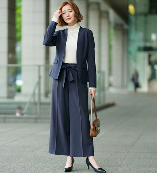 2点セット】選べるボトム！洗えて型くずれしないノーカラージャケット