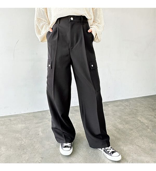 GeeRA（ジーラ）の「タックワイドストレートカーゴパンツ（フルレングスパンツ）」｜詳細画像