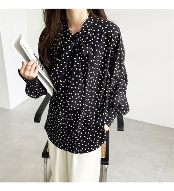 GeeRA（ジーラ）の「前後２ｗａｙボウタイブラウス（ブラウス）」｜詳細画像