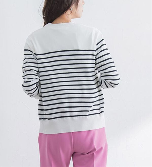 Pierrot（ピエロ）の「【洗濯機で洗える】丈・ネックが選べるシルクタッチニットカーディガン（ニットカーディガン）」｜詳細画像