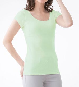 LAVIENNE（ラヴィエンヌ）の「綿１００％サラッと汗取りインナー　半袖＜ラヴィクールナチュラル＞（肌着・インナーウェア）」｜ミント