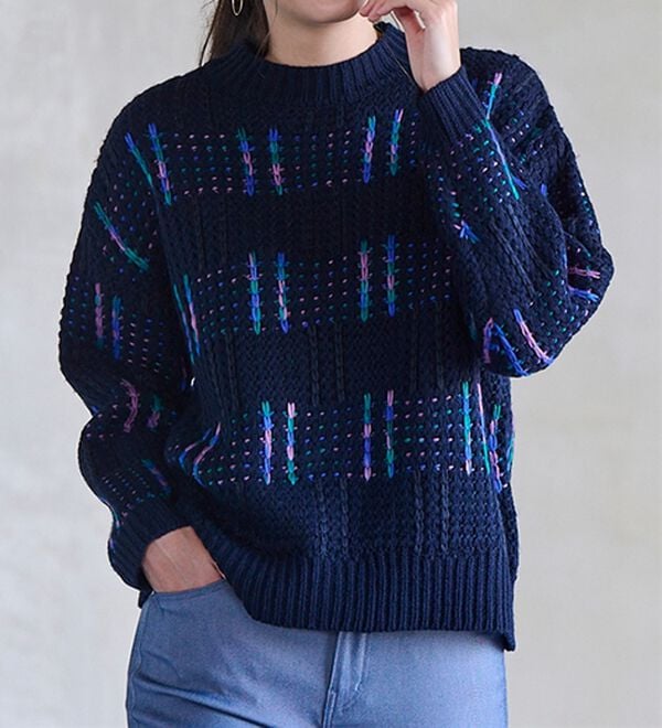 RANAN（ラナン）の「カラフルニットプルオーバー（ニット・セーター）」｜ネイビー系