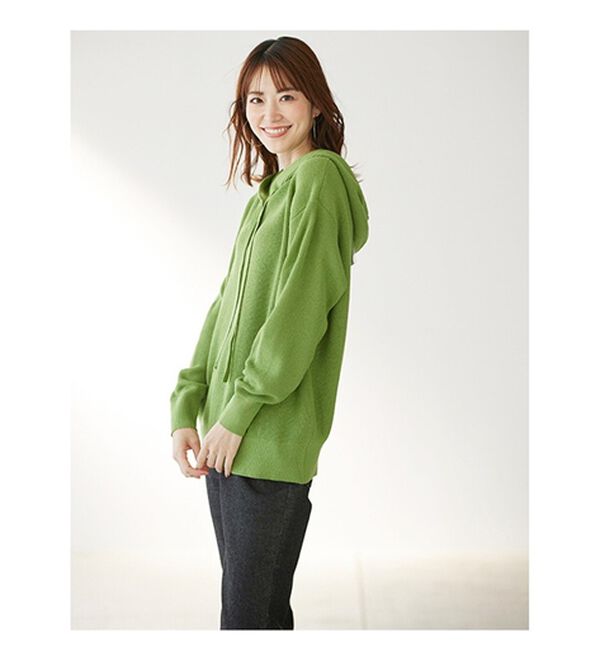 BELLUNA（ベルーナ）の「ゆるっと大人カジュアルあぜ編ニットフーディー（ニット・セーター）」｜詳細画像