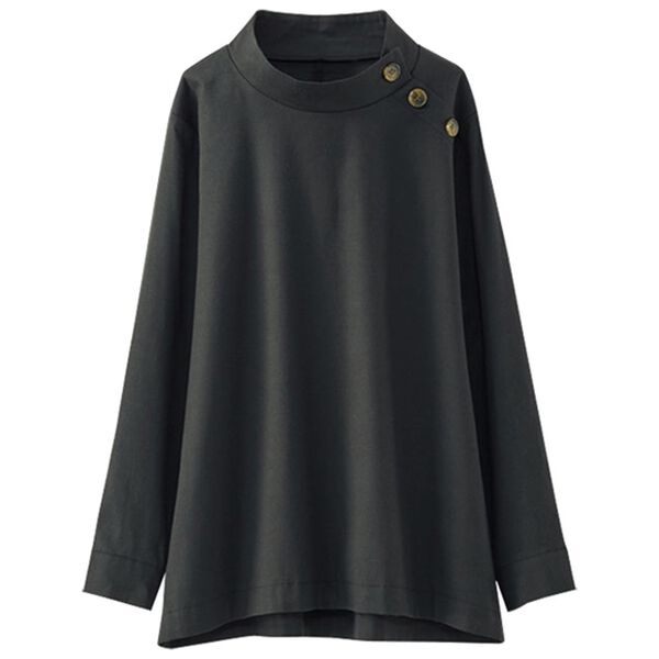 BELLUNA（ベルーナ）の「綿・テンセル（ＴＭ）繊維ストレッチブラウス（ブラウス）」｜黒