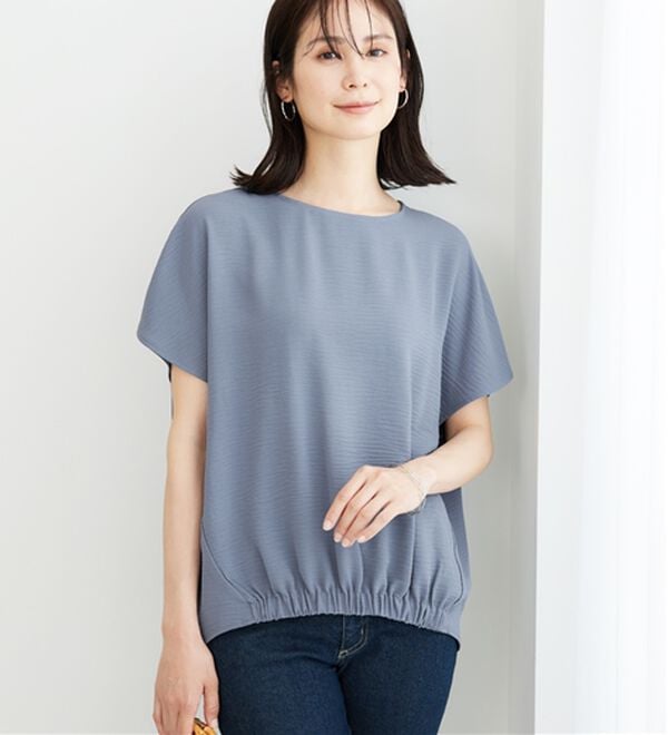 BELLUNA（ベルーナ）の「【2つの機能付き】お手入れ楽々！裾ギャザープルオーバー（ブラウス）」｜詳細画像