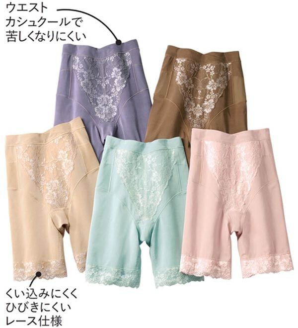 「【５色組】ハイウエストでハミ肉すっぽりガードル（ショーツ）」｜詳細画像