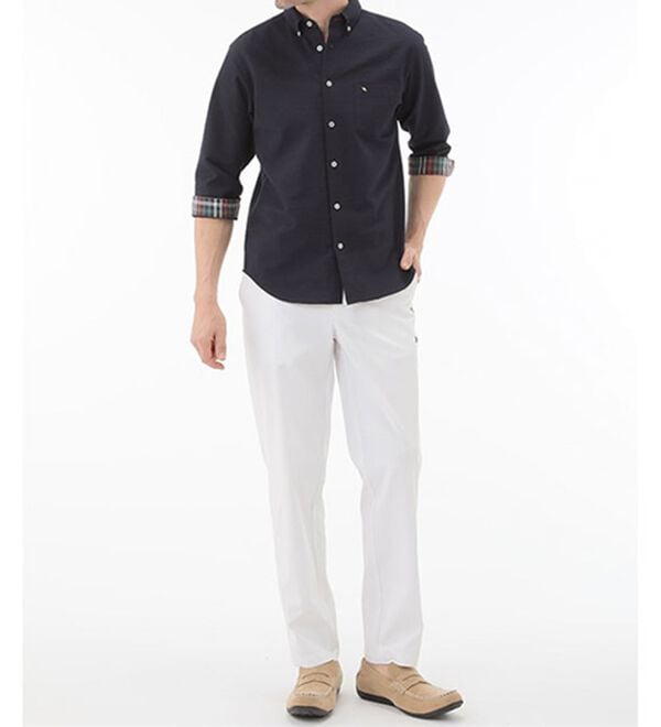 「＜アーノルド　パーマー＞シアサッカーデザインシャツ（長袖・７分袖）（メンズシャツ）」｜詳細画像