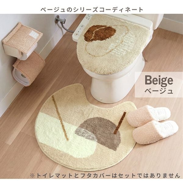 iellio（イエリオ）の「大人かわいいトイレマットシリーズ＜フタカバー・ペーパーホルダーカバー・スリッパ・おしゃれ・洗える・ポグン（ｐｏｇｅｕｎ）＞（トイレマット）」｜詳細画像