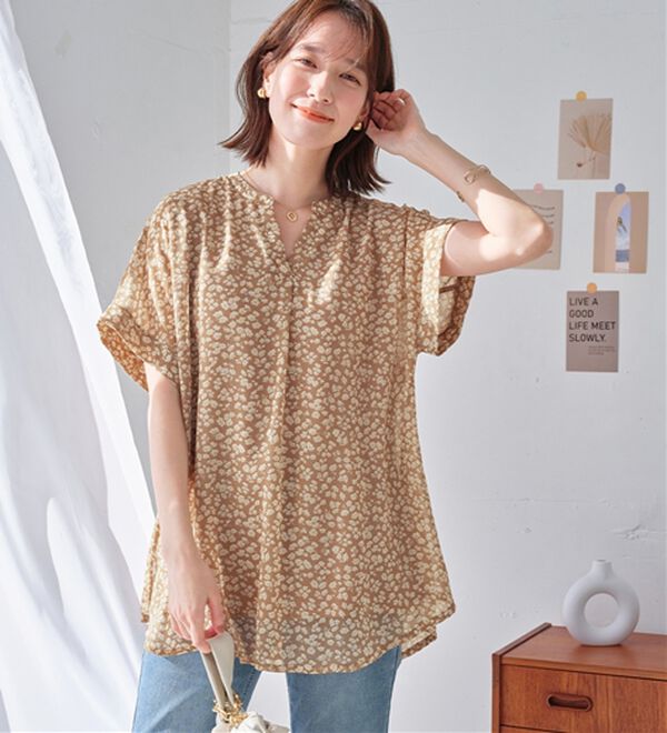 Viola e Viola（ヴィオラ エ ヴィオラ）の「【５つの機能付】すっきり魅せスキッパーＡラインチュニック（チュニック）」｜詳細画像