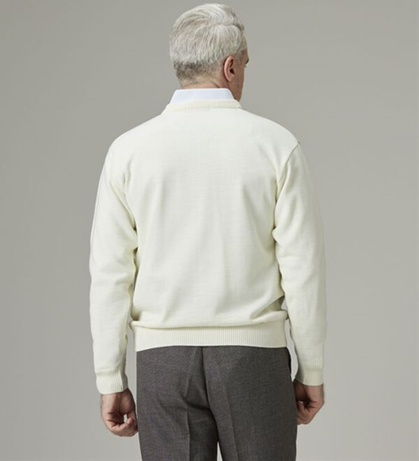 「＜ダンロップ・リファインド＞日本製ブロック柄Ｖセーター（メンズニット・セーター）」｜詳細画像