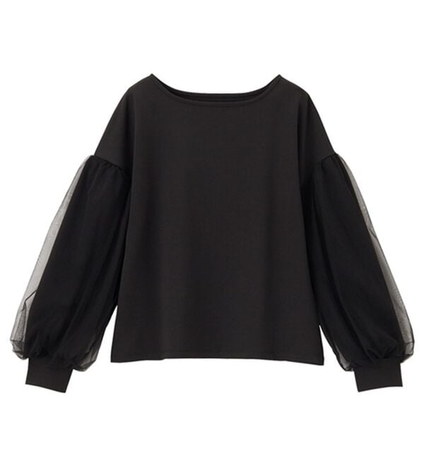 GeeRA（ジーラ）の「チュールボリュームスリーブトップス（カットソー）」｜詳細画像