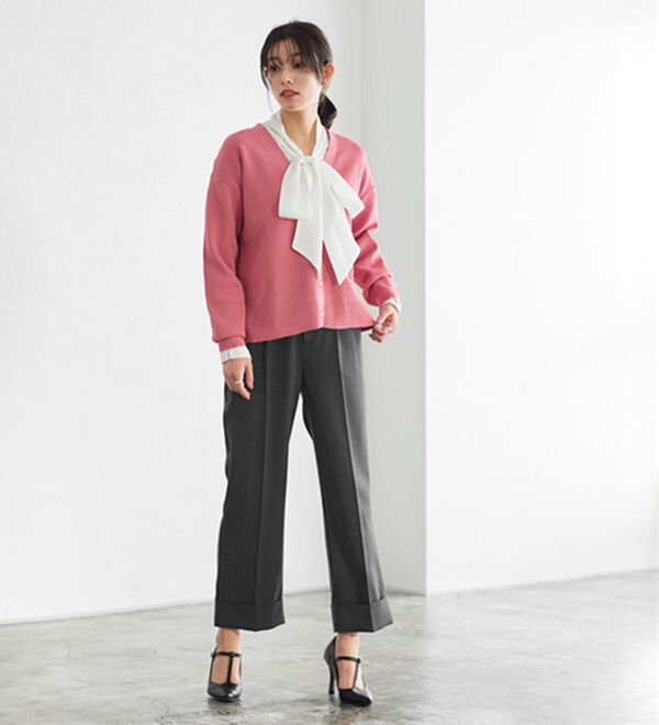 Pierrot（ピエロ）の「選べる柄２ｗａｙリボンブラウス（ブラウス）」｜詳細画像