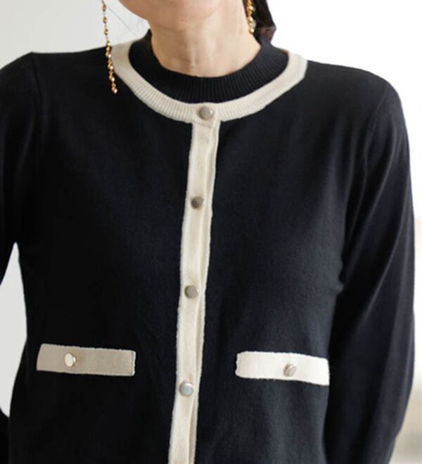 2枚セット】配色カーディガンニットワンピースアンサンブル - ベルーナ  