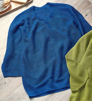 BELLUNA（ベルーナ）の「抄繊糸使いホールガーメントプルオーバー（ニット・セーター）」｜ブルー