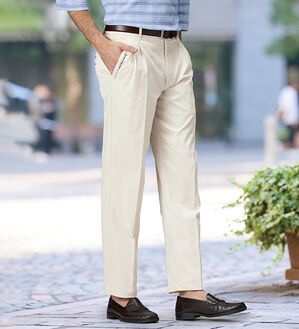 「【３本組】＜ダンロップ・リファインド＞綿タッチアクティブチノパンツ（メンズフルレングスパンツ）」｜詳細画像