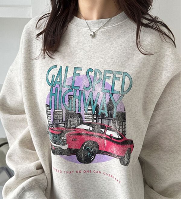 GeeRA（ジーラ）の「ラフィックヴィンテージ風裏起毛スウェット（カットソー）」｜詳細画像