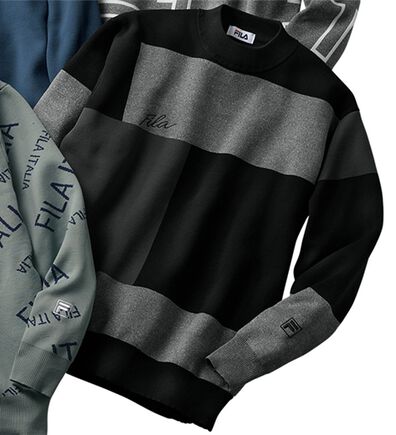「＜フィラ＞軽量ストレッチデザインセーター（メンズニット・セーター）」