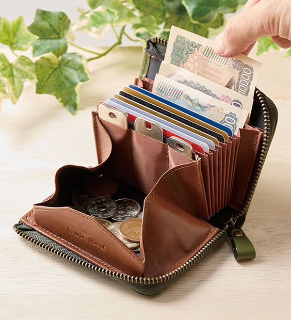 ダークグリーン レザー 折り財布 ゴールド金具 イギリス謹製、ブライドルレザーのダークグリーンで仕立てた、オーダー