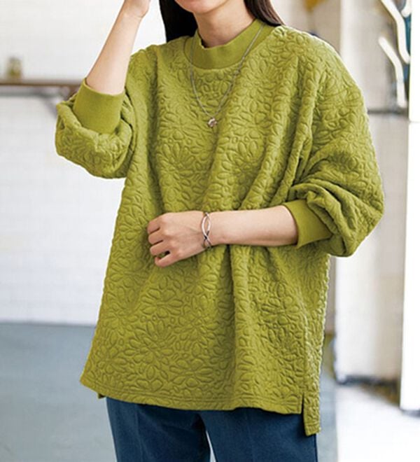 花柄ふくれジャカードスウェット - ベルーナ【公式】