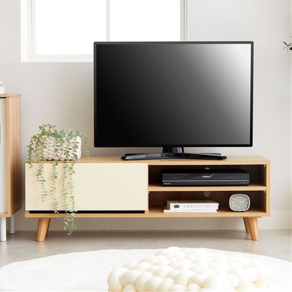 iellio（イエリオ）の「Ｒｏｏｍｎｈｏｍｅ木調韓国インテリアテレビボード＜モリス＞　＜テレビ台　ローボード　コンパクト　ツートンカラー＞（テレビ台）」｜ホワイト