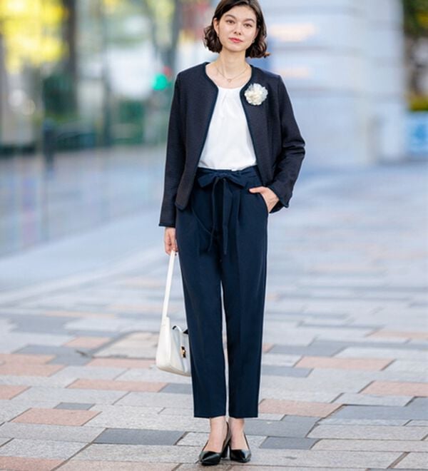 GeeRA（ジーラ）の「【4点セット】入学式も卒業式も！パンツが選べるセレモニーツイードジャケットスーツ（パンツスーツ）」｜詳細画像