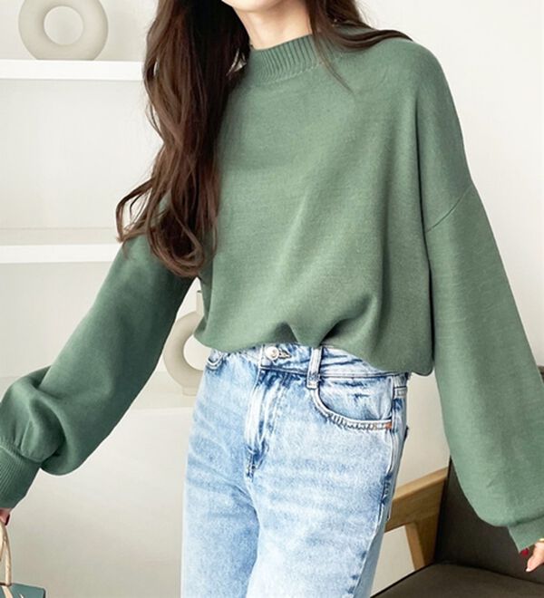 GeeRA（ジーラ）の「ボタン付モチモチニットトップス（ニット・セーター）」｜詳細画像