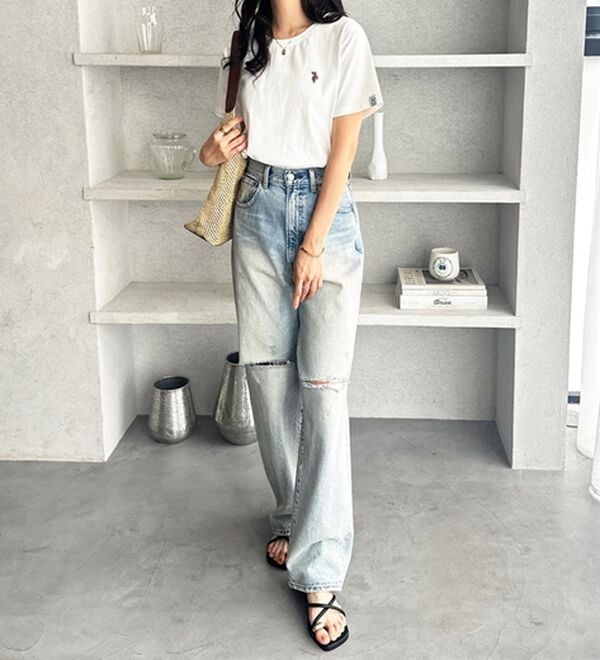 GeeRA（ジーラ）の「【ＵＳ．ＰＯＬＯ．ＡＳＳＮ】接触冷感ワンポイント刺繍Ｔシャツ（Tシャツ）」｜詳細画像