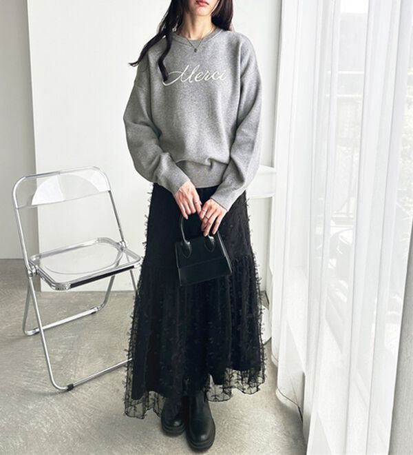 GeeRA（ジーラ）の「チェーン刺しゅうニットプルオーバー（ニット・セーター）」｜詳細画像