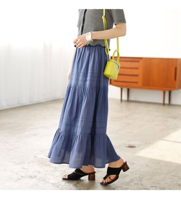 GeeRA（ジーラ）の「タックティアードマキシスカート（ロングスカート）」｜詳細画像