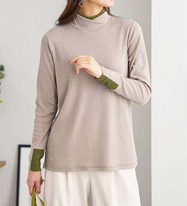 BELLUNA（ベルーナ）の「しっとり素材配色デザインプルオーバー（カットソー）」｜詳細画像