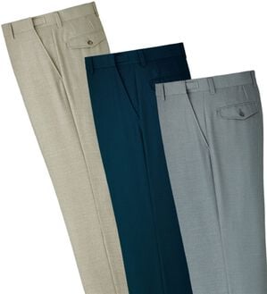 「裾上げ済アジャスター付すっきりスラックス（メンズスラックス）」｜3本組