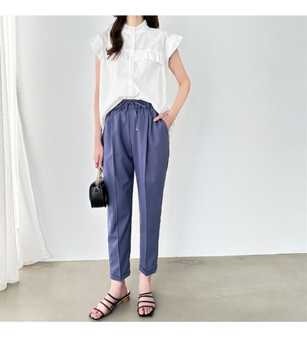 GeeRA（ジーラ）の「美脚とろみタックパンツ（フルレングスパンツ）」｜詳細画像