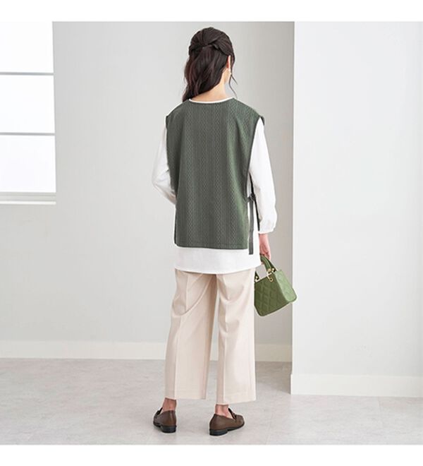 BELLUNA（ベルーナ）の「カットソージャカード素材ベストアンサンブル（アンサンブル）」｜詳細画像