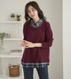 BELLUNA（ベルーナ）の「異素材重ね着風チュニック（チュニック）」｜詳細画像