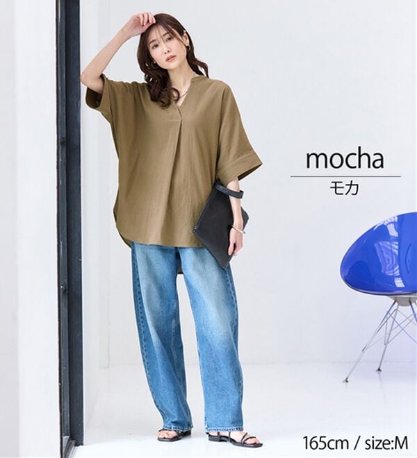 BELLUNA（ベルーナ）の「綿１００％楊柳素材ドルマンチュニック（チュニック）」｜詳細画像