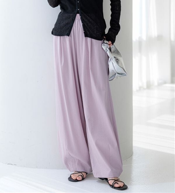 BELLUNA（ベルーナ）の「【初めてでも失敗しにくい！】艶消しシルキーカーブパンツ（ワイドパンツ・ガウチョ）」｜詳細画像