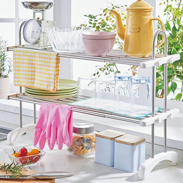 iellio（イエリオ）の「ステンレススライド式伸縮棚（キッチン整理用品）」｜詳細画像