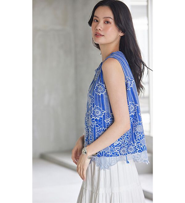 RANAN（ラナン）の「ひんやり！レース使いプルオーバー（ブラウス）」｜詳細画像