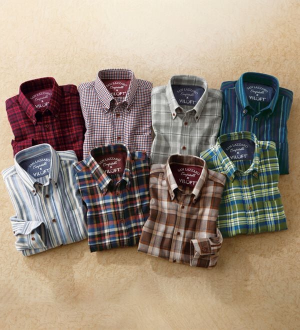 「＜バイロフト（Ｒ）＞カシミヤタッチネルシャツ（メンズシャツ）」｜詳細画像