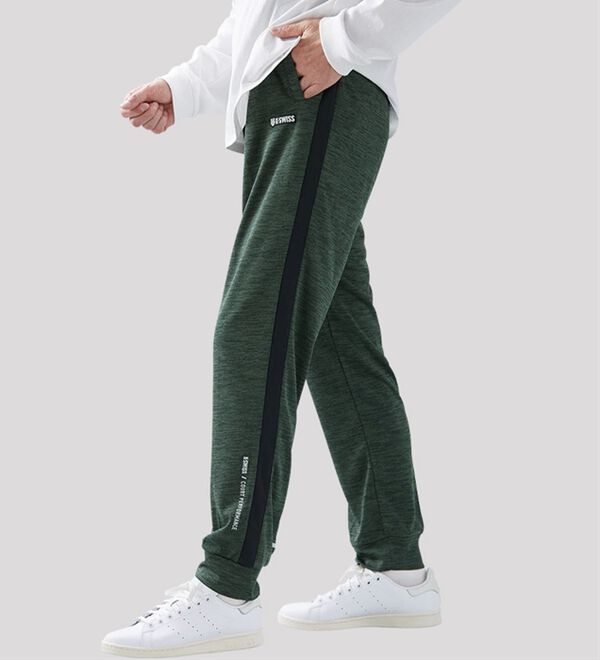 「【３本組】＜ケー・スイス＞杢スラブライン使いジョガーパンツ（メンズイージーパンツ）」｜詳細画像