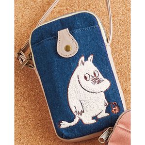 BELLUNA（ベルーナ）の「＜ムーミン＞刺しゅう入りスマホポシェット（ショルダーバッグ）」｜デニム