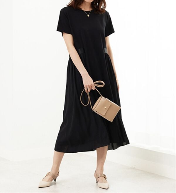 BELLUNA（ベルーナ）の「【Ｌａｇｒｉｌｕａ】サイドシフォン使いギャザー切替ワンピース（その他ワンピース）」｜詳細画像