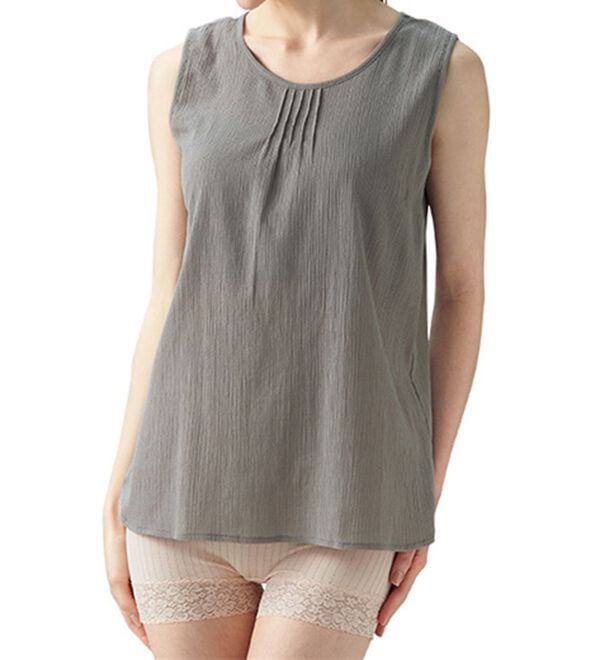 LAVIENNE（ラヴィエンヌ）の「【４色組】１枚でも透けにくい楊柳タンクトップ（肌着・インナーウェア）」｜詳細画像