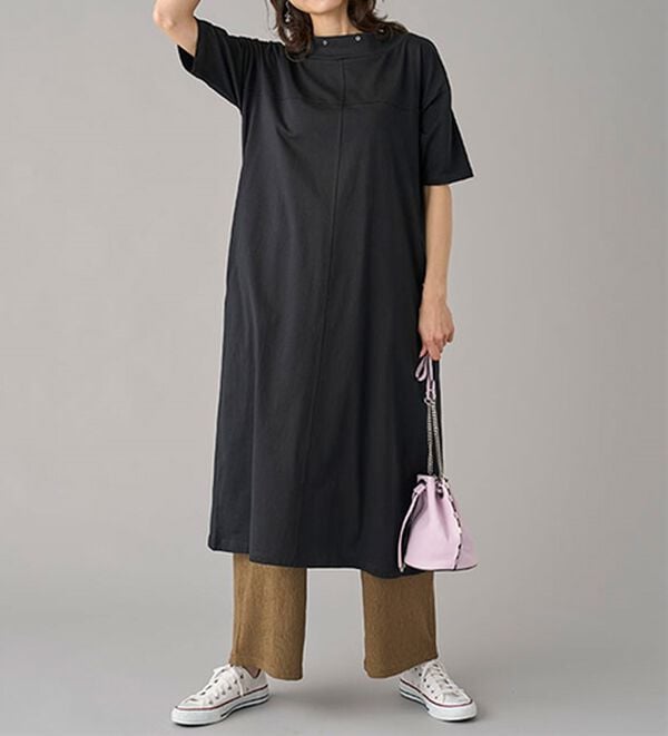 BELLUNA（ベルーナ）の「ひんやリッチコットン大人のワンピース（カットソーワンピース）」｜詳細画像