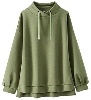 BELLUNA（ベルーナ）の「上品見えとろみワイドネックプルオーバー（カットソー）」｜ライトカーキ