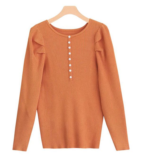 Pierrot（ピエロ）の「ボリュームスリーブリブニット（ニット・セーター）」｜詳細画像