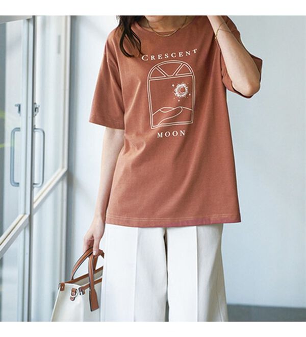 BELLUNA（ベルーナ）の「汗ジミ対策！綿混プリントＴシャツ（Tシャツ）」｜詳細画像