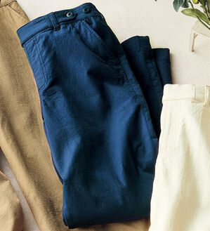 ルフラン（ルフラン）の「  ＜リュクスガーゼ＞セミワイドパンツ（ワイドパンツ・ガウチョ）」｜ネイビー