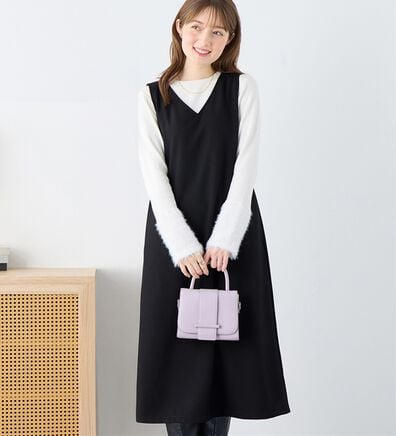 alotta（アロッタ）の「Vネックジャンパースカート（ジャンパースカート）」